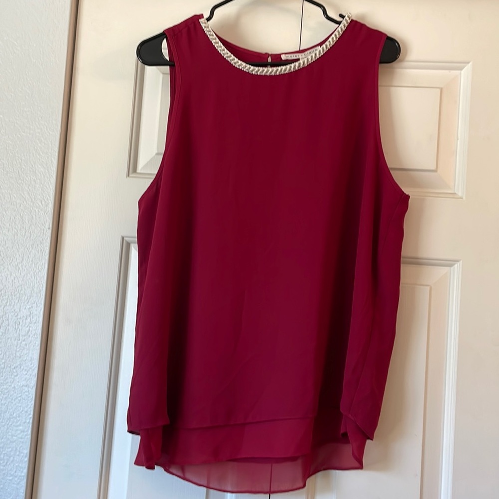 New Womens Violet + Claire Beaded Sleeveless Blouse. Womens XL